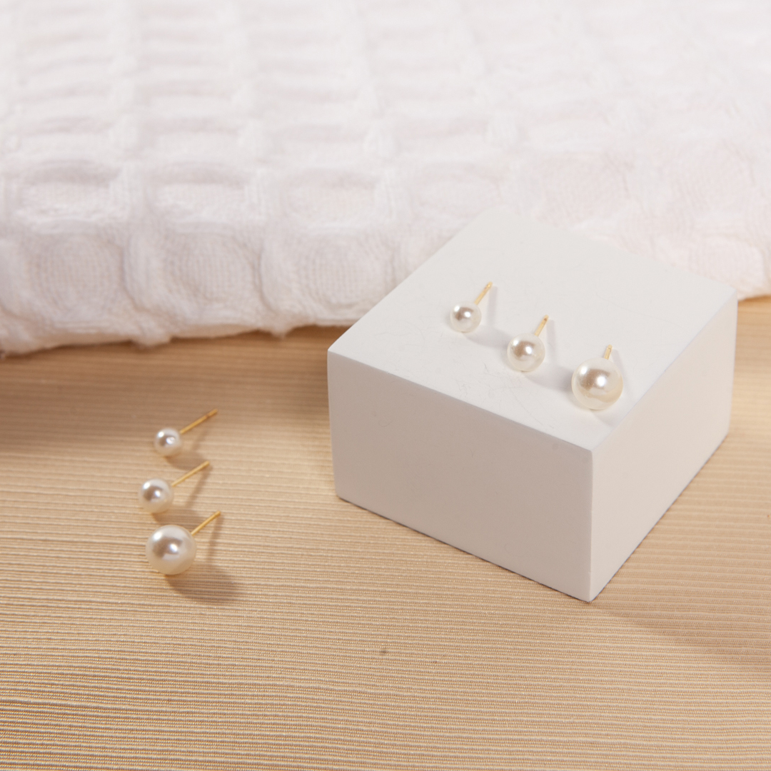 Brinco trio pérolas